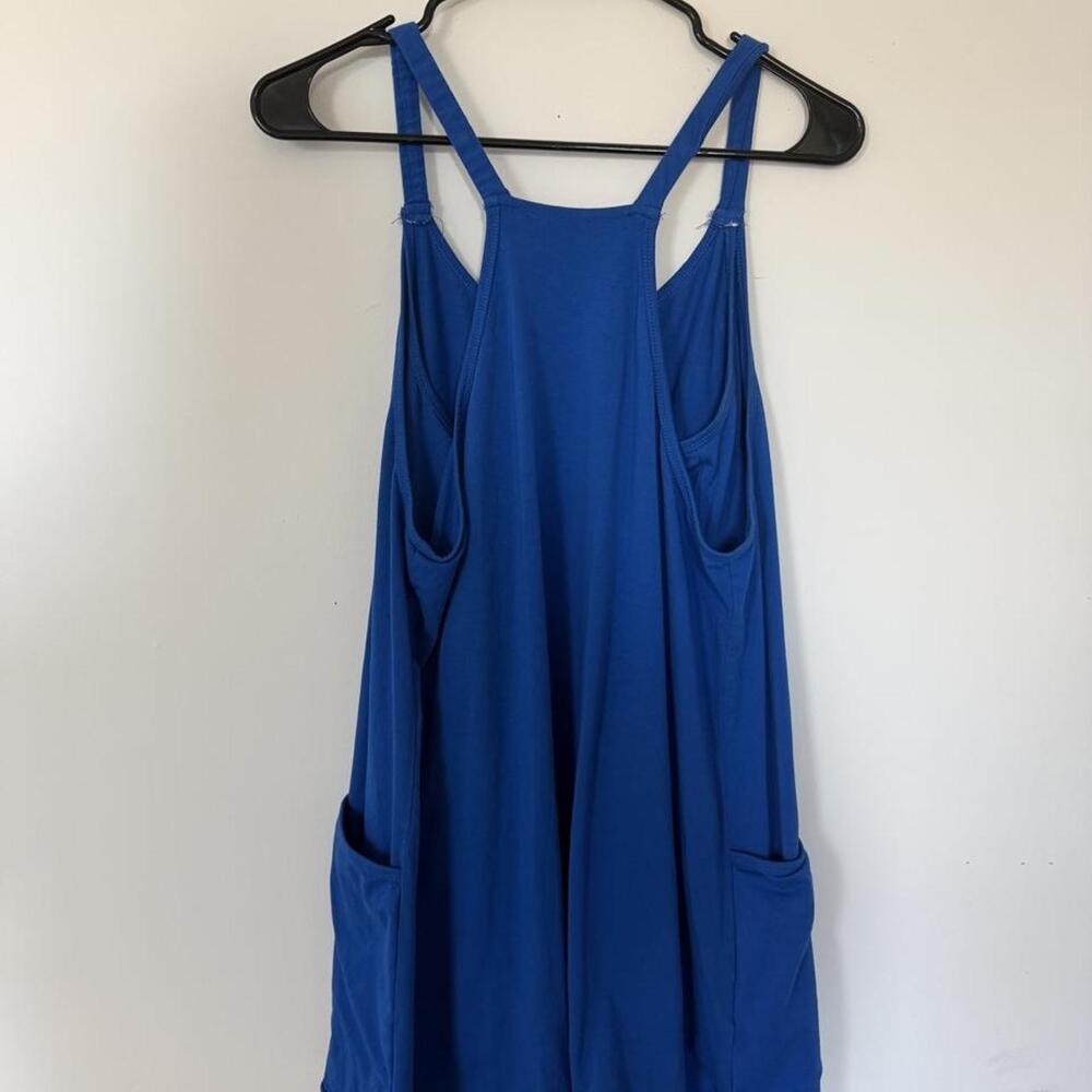Blue Racerback Tank Mini Dress with Pockets - Picture 2 of 2